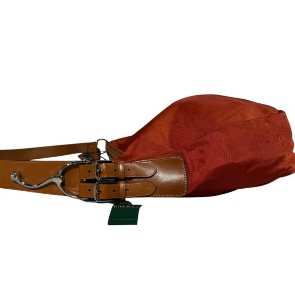 NWT Ralph Lauren Farringdon Equestrian Hobo - Orange - Picture 9 of 13